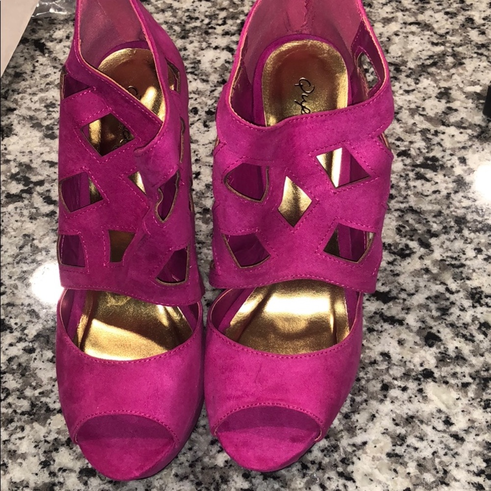 Hot pink booties
